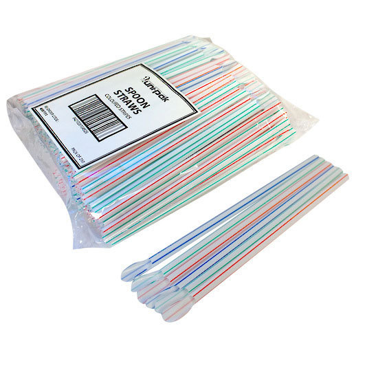 Spoon straws plastic - Unipak (UP 450/111) - Shopping cart cafe supplies